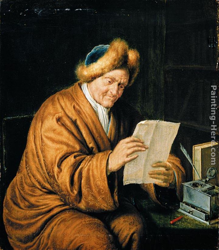 An Old Man Reading painting - Willem Van Mieris An Old Man Reading art painting